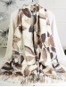 Cashmere Feeling Leaf Print Premium Scarf