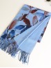 Cashmere Feeling Leaf Print Premium Scarf