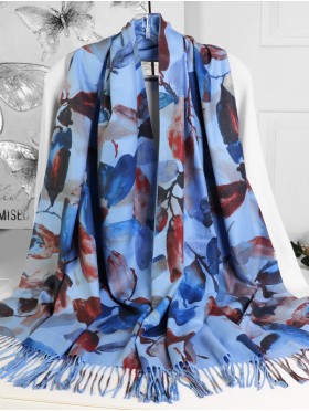 Cashmere Feeling Leaf Print Premium Scarf