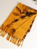 Cashmere Feeling Leaf Print Premium Scarf