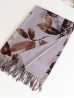 Cashmere Feeling Leaf Print Premium Scarf