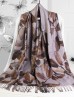 Cashmere Feeling Leaf Print Premium Scarf