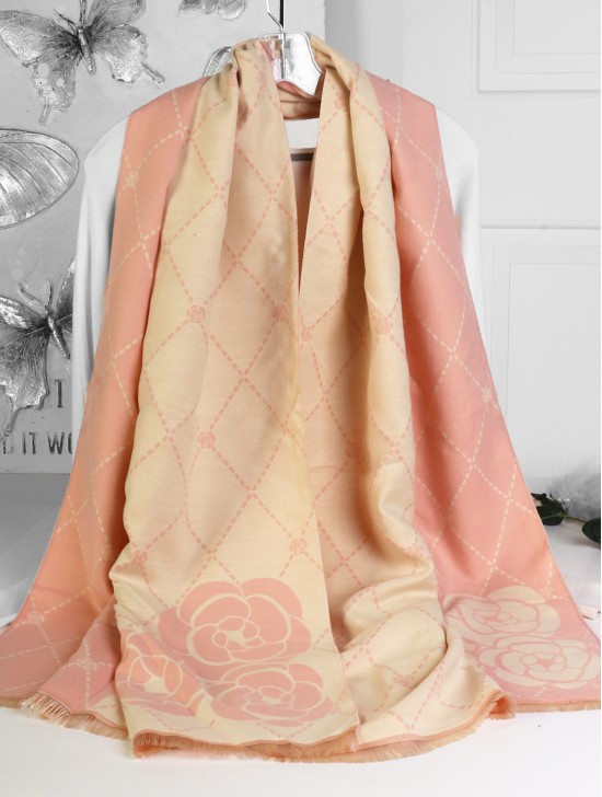 Diamond & Flower Print Premium Scarf