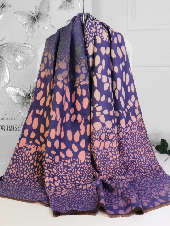 Reversible Cashmere Feeling 3 Tone Print Premium Scarf