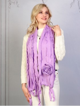 FLOWER AND RUFFLE SCARF