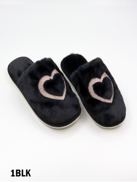 Soft Plush Heart Fuzzy Indoor Slippers