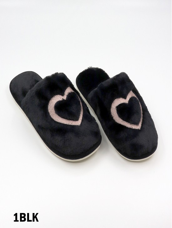 Soft Plush Heart Fuzzy Indoor Slippers