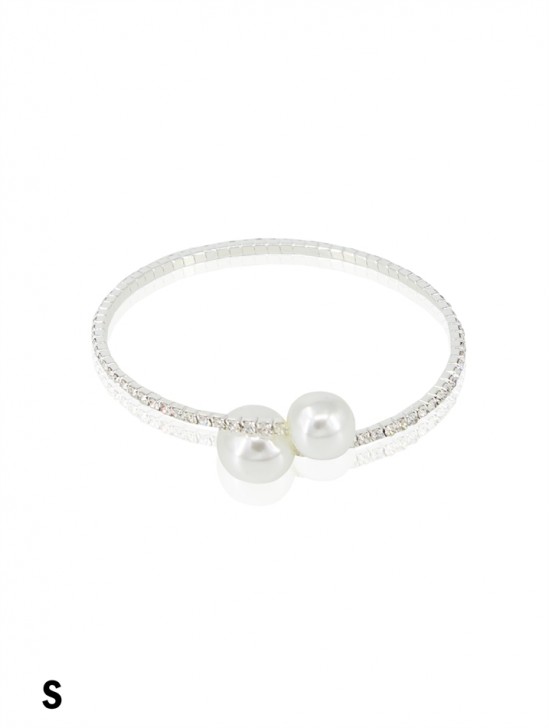 Two Pearls Rhinestone Bracelet