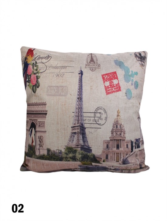 EIFFEL TOWER PRINT CUSHION & FILLER