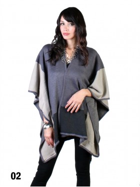 Colour Block Knitted Cape