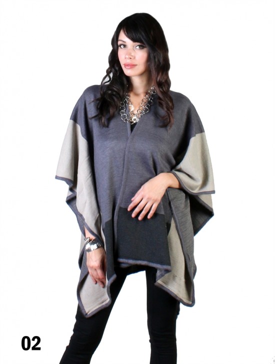 Colour Block Knitted Cape